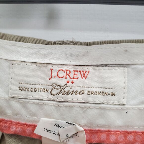J. Crew Factory Women's Broken-In Chino Beige Cotton 4" Khaki Mom‎ Shorts 10 - Picture 4 of 8